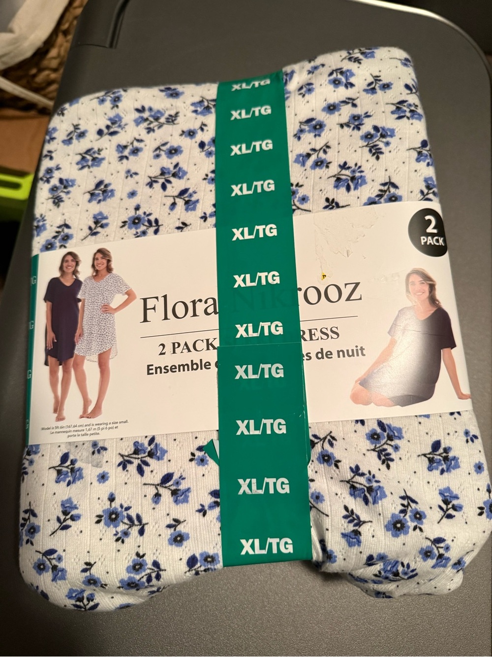 Flora Nikrooz Blue and White Floral Nightgown 2-Pack